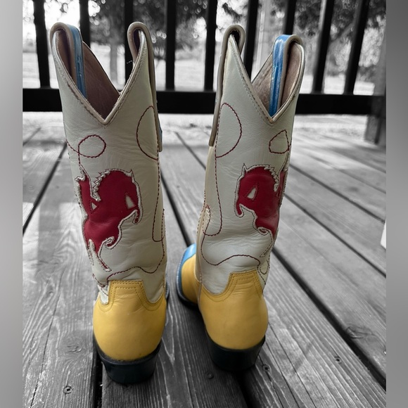 Rare Vintage Bucking Horse Inlay Western Style Women’s Cowboy Boots - Picture 6 of 10